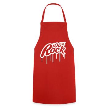 100% Percent Musique Rock Timbre Graffiti Drops - Tablier de cuisine - rouge - Devant - AI Model Male 185 dark (185cm)