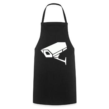 Surveillance camera - Cooking Apron - black - Front - AI Model Male 185 dark (185cm)