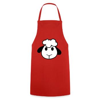 Sheep Face Head Cute Cute Lamb Cool Comic - Cooking Apron - red - Front - AI Model Male 185 dark (185cm)