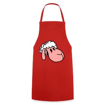 Sheep Face Head Cute Cute Lamb Cool Comic - Cooking Apron - red - Front - AI Model Male 185 dark (185cm)
