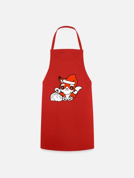 Fuchs Rotfuchs Weihnachtsmann Weihnachten Geschenk - Kochschürze - Rot