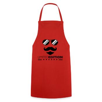 Limited Edition Cool Mustache Man Design - Tablier de cuisine - rouge - Devant - AI Model Male 185 dark (185cm)