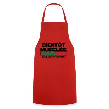 bientôt musclée - Tablier de cuisine - rouge - Devant - AI Model Male 185 dark (185cm)