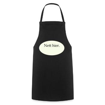 Nice Here Blank Template - Cooking Apron - black - Front - AI Model Male 185 dark (185cm)