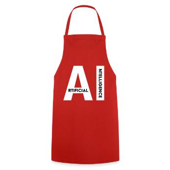 Artificial Intelligence - Cooking Apron - red - Front - AI Model Male 185 dark (185cm)