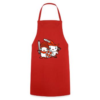 2 Ducks Knight Archer Épée Bouclier Combattant - Tablier de cuisine - rouge - Devant - AI Model Male 185 dark (185cm)