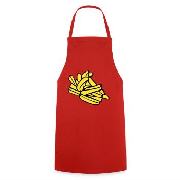 Fries or chips - Cooking Apron - red - Front - AI Model Male 185 dark (185cm)