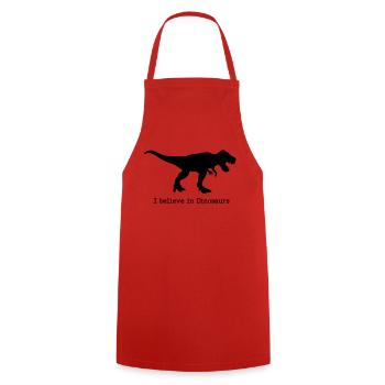 Glaube an Dinosaurier - Wissenschaft o. Fantasie - Kochschürze - Rot - Vorne - AI Model Male 185 dark (185cm)