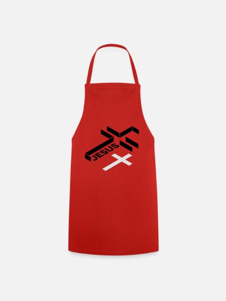 Jesus Cross - Cooking Apron - red