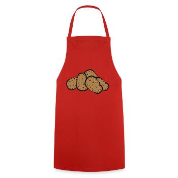 many heap design potato food delicious cook ku - Cooking Apron - red - Front - AI Model Male 185 dark (185cm)