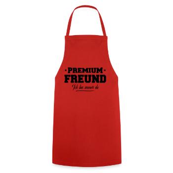 freund premium - Kochschürze - Rot - Vorne - AI Model Male 185 dark (185cm)