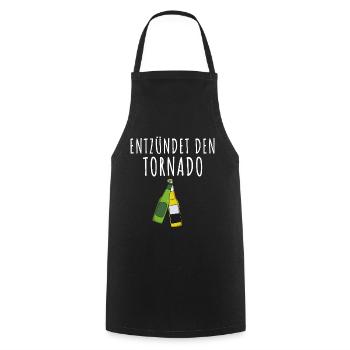 Tornado entzünden Mallorca Bier - Kochschürze - Schwarz - Vorne - AI Model Male 185 dark (185cm)