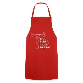 Strength Training Fitness Muscle Bodybuilder Athletes - Cooking Apron - red - Front - AI Model Male 185 dark (185cm)
