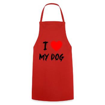 Hund Chien - Tablier de cuisine - rouge - Devant - AI Model Male 185 dark (185cm)