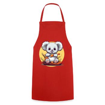 Clumsy koala with sushi - Cooking Apron - red - Front - AI Model Male 185 dark (185cm)