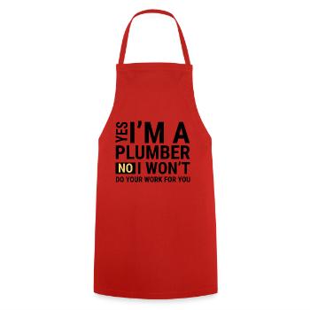 Craftsman Handyman Craft Tool Construction Site - Cooking Apron - red - Front - AI Model Male 185 dark (185cm)