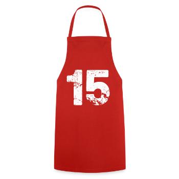 15 - Tablier de cuisine - rouge - Devant - AI Model Male 185 dark (185cm)
