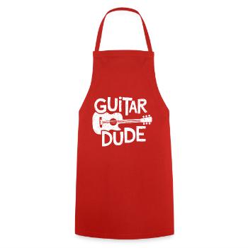 Guitar Dude - Musique pour les fans de guitare - Tablier de cuisine - rouge - Devant - AI Model Male 185 dark (185cm)