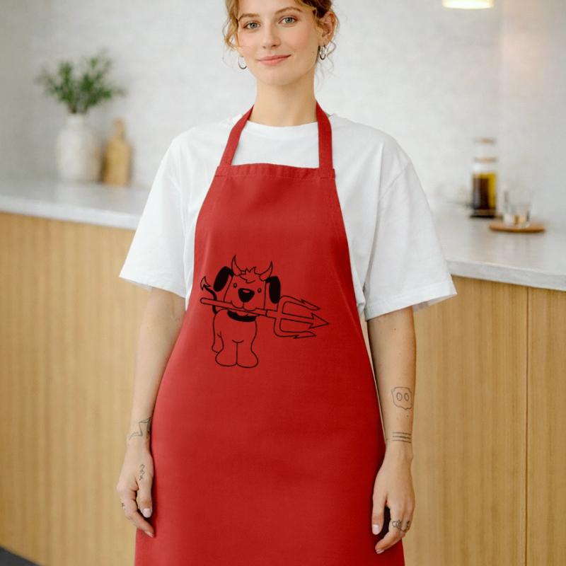 Dog Devil Satan Hell Evil Trident Horns Cool Cooking Apron
