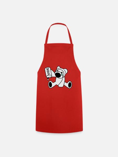 bear cub - Cooking Apron - red