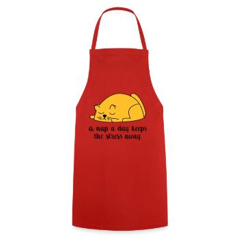 sleep - Cooking Apron - red - Front - AI Model Male 185 dark (185cm)