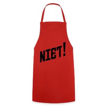 Say it in Russian: Niet! - Cooking Apron - red - Front - AI Model Male 185 dark (185cm)