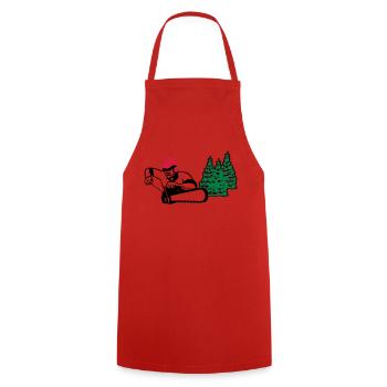 bûcheron - Tablier de cuisine - rouge - Devant - AI Model Male 185 dark (185cm)