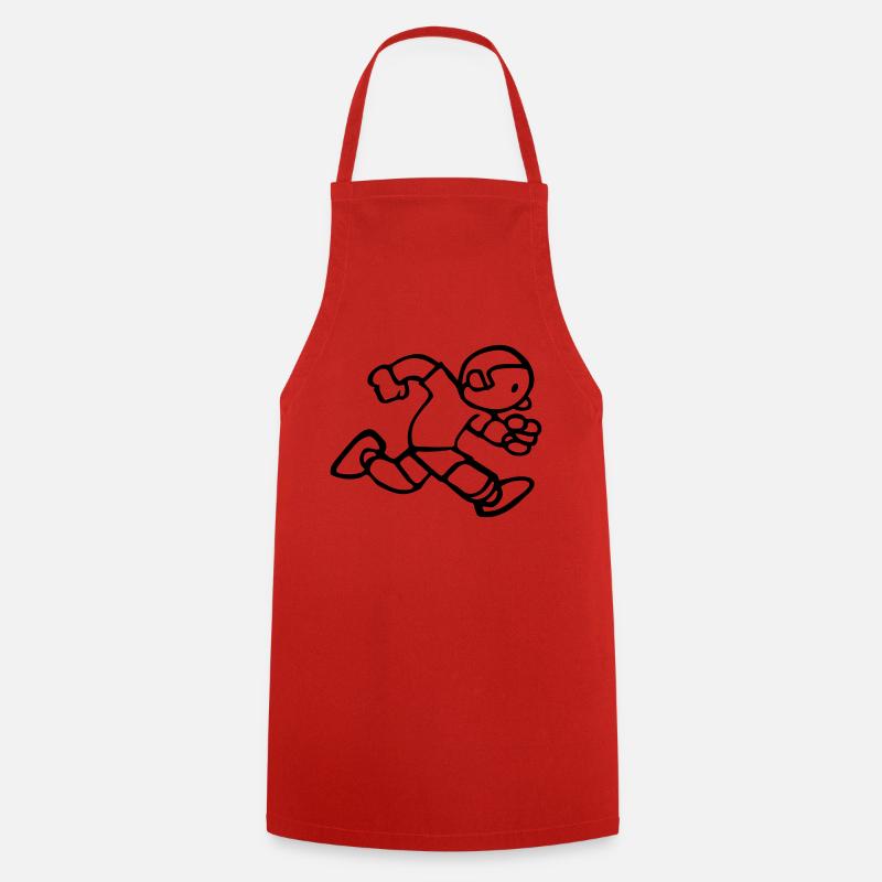 drawing running jogging run funny vintage - Cooking Apron - red