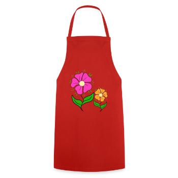 fleurs colorées prairies marguerites fleurs vrille - Tablier de cuisine - rouge - Devant - AI Model Male 185 dark (185cm)