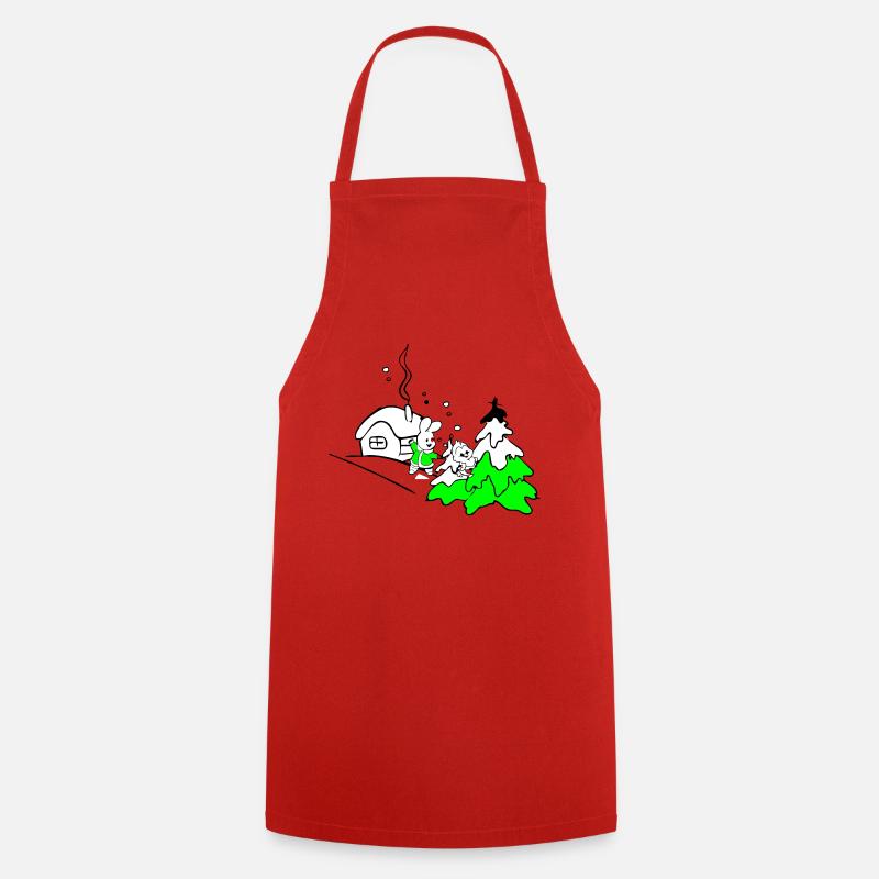 Winter - Cooking Apron - red