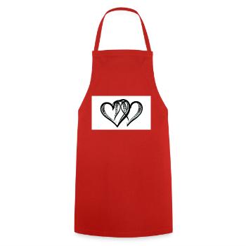 A coeur double - Tablier de cuisine - rouge - Devant - AI Model Male 185 dark (185cm)