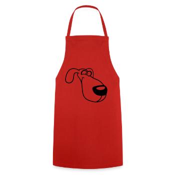 Dog Face Funny Silly Funny Crazy Comic - Cooking Apron - red - Front - AI Model Male 185 dark (185cm)