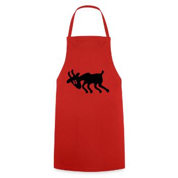 goat herd sheep ram horn buck horns attack bitchy - Cooking Apron - red - Front - AI Model Male 185 dark (185cm)