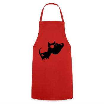 woof! - Cooking Apron - red - Front - AI Model Male 185 dark (185cm)