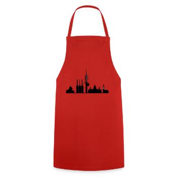 Hannover skyline - Kochschürze - Rot - Vorne - AI Model Male 185 dark (185cm)