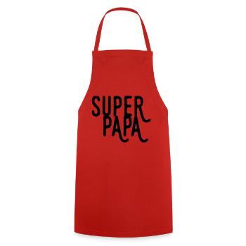 papa - Cooking Apron - red - Front - AI Model Male 185 dark (185cm)