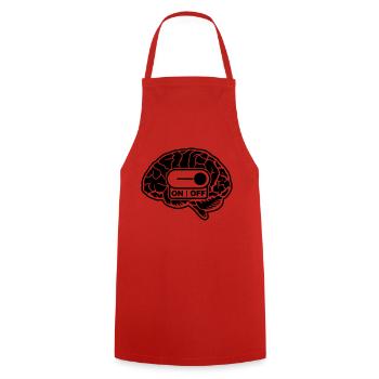 On Off Brain - Cooking Apron - red - Front - AI Model Male 185 dark (185cm)