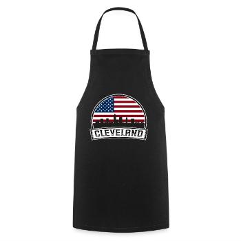 Cleveland Skyline - Cooking Apron - black - Front - AI Model Male 185 dark (185cm)