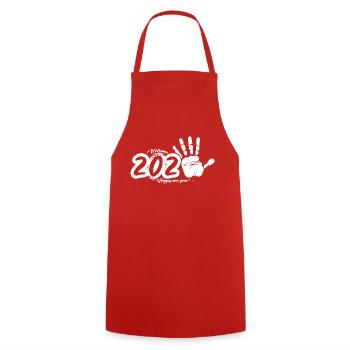 welcome 2025 - Tablier de cuisine - rouge - Devant - AI Model Male 185 dark (185cm)