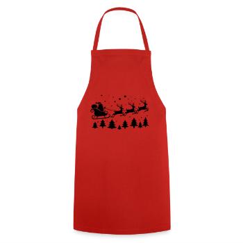 Weihnachtsmann Schlitten Rentiere Santa Silhouette - Kochschürze - Rot - Vorne - AI Model Male 185 dark (185cm)