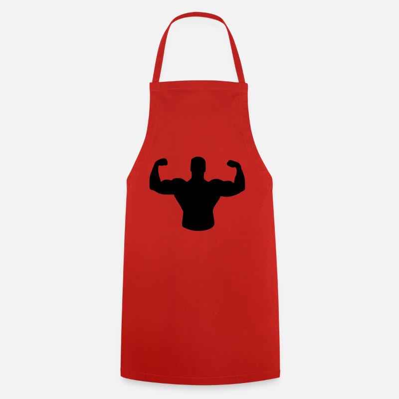 musculation - Tablier de cuisine - rouge