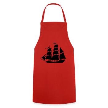 Sailboat eu - Cooking Apron - red - Front - AI Model Male 185 dark (185cm)