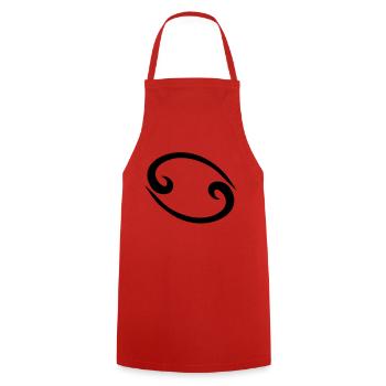 Cancer 2 glyph Signs of the Zodiac symbol - Cooking Apron - red - Front - AI Model Male 185 dark (185cm)