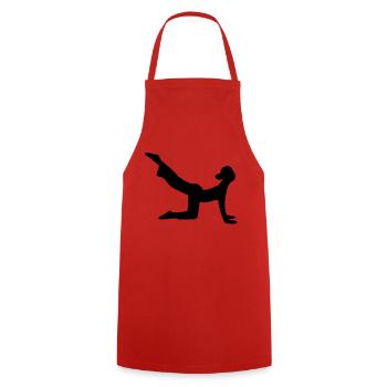 yoga_woman_silhouette_7 - Kochschürze - Rot - Vorne - AI Model Male 185 dark (185cm)