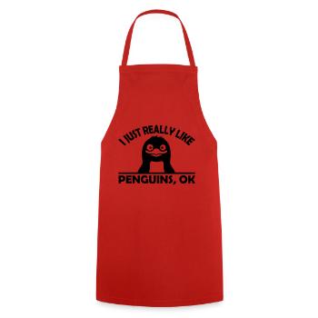 J’aime juste les pingouins - Tablier de cuisine - rouge - Devant - AI Model Male 185 dark (185cm)