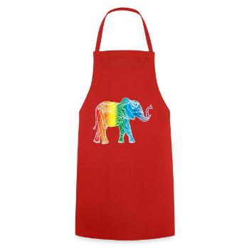 Éléphant - Tablier de cuisine - rouge - Devant - AI Model Male 185 dark (185cm)