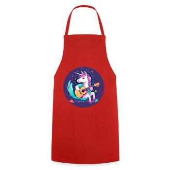 Unicorn Guitar Sunset - Cooking Apron - red - Front - AI Model Male 185 dark (185cm)