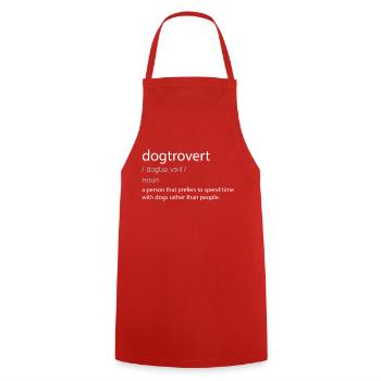 Dogtrovert Dog Lover Funny Definition - Cooking Apron - red - Front - AI Model Male 185 dark (185cm)
