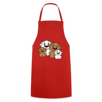 Chiens Famille Enfants Parents Mère Père Papa Maman - Tablier de cuisine - rouge - Devant - AI Model Male 185 dark (185cm)