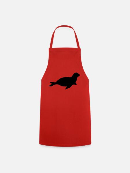 seal animal - Cooking Apron - red
